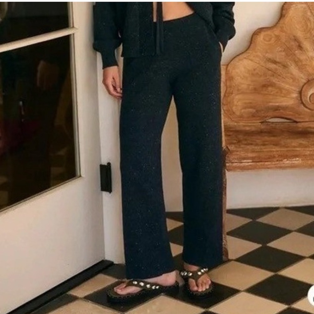 Free People FP Beach Solar Sweater Knit Pant Black XS